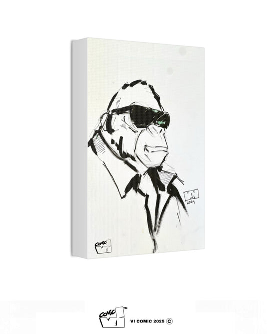 Kongi sketch artwork from VI Comic printed on canvas