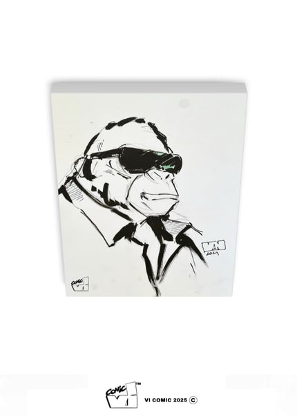 Limited edition VI Comic Kongi sketch canvas print
