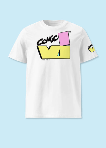 VI Comic logo T-shirt front view