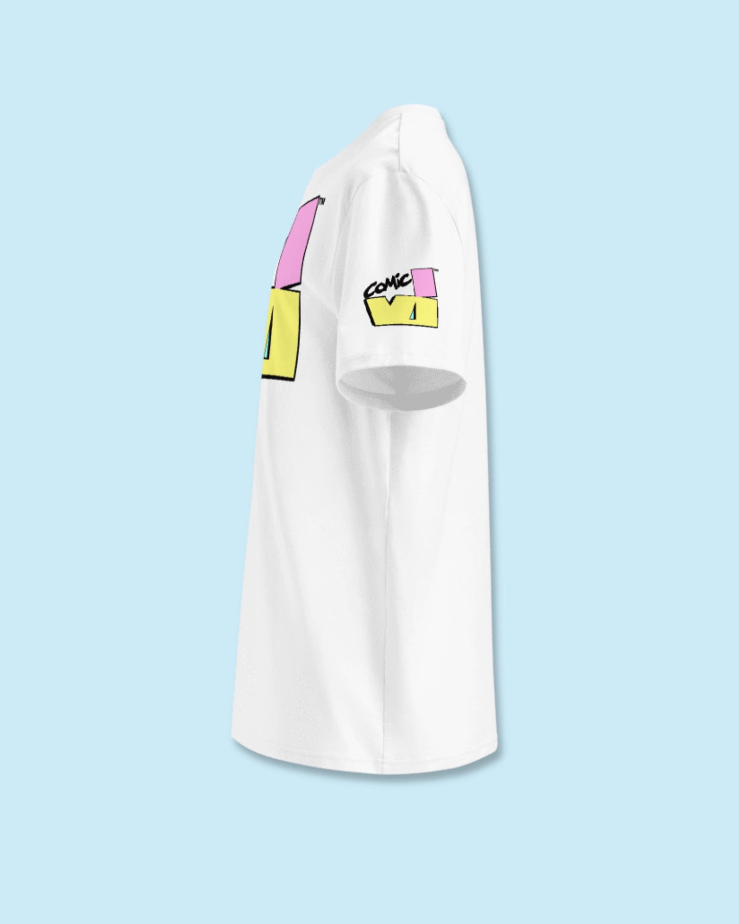VI Comic logo T-shirt side view